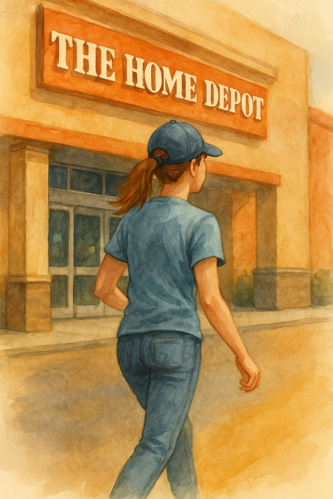 On the way to Home Depot for the 837th time. Humor in the process.