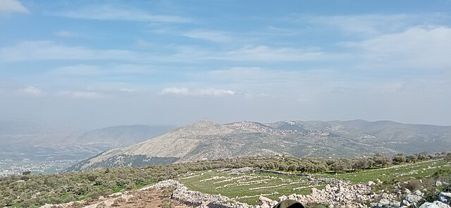 View of Mount Ebal ridge near Nablus in the central highlands of Samaria