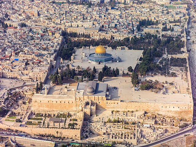 Temple Mount in Jerusalem, traditionally identified with Mount Moriah